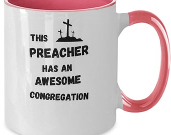 Christian art gift, preacher mug, religious gift, pastor appreciation, church leader gift, bible verse mug, scripture gift, faith based gift