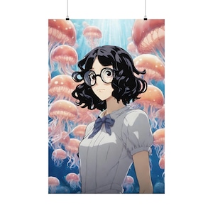 princess jellyfish poster,  princess jellyfish anime poster, princess jellyfish  wall art, anime wall decor, princess jellyfish fan