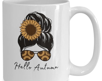 Taza de café "Hola Otoño", regalo de otoño