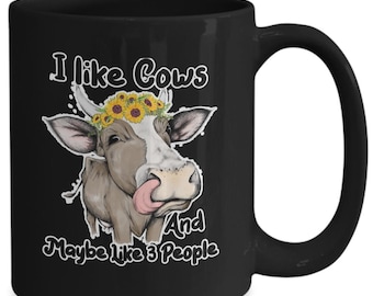 Mug vache, cadeau pour amateur de vache, cadeau pour amateur de vache, tasse animal de la ferme, cadeau éleveur laitier, cadeau amateur de bovin, jolie tasse vache, cadeau cuisine rustique