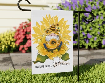 Bandera de jardinería, regalo de jardinero, bandera de jardín de girasol, decoración de jardín, decoración al aire libre, bandera de jardín de primavera, bandera de verano, bandera de jardín floral