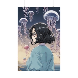princess jellyfish poster, princess jellyfish anime, princess jelly fish, wall art