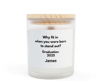 Personalized Graduation Candle, Frosted Candle, Scented Gift, Custom Home Decor, 2025 Graduation Decor, Inspirational Candle