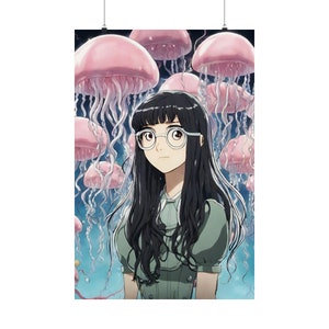 princess jellyfish poster,  princess jellyfish anime poster, princess jellyfish  wall art, anime wall decor