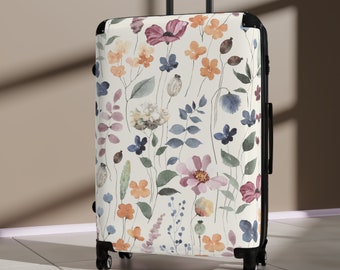 Floral suitcase, women's luggage, travel gear, essential luggage, gift for traveler, stylish suitcase, travel accessories, suitcase for her