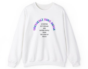 Sudadera de enfermera de urgencias, regalo de enfermera de urgencias, regalo del personal del hospital, top de enfermera unisex, trabajador de la salud presente, ropa de enfermera de urgencias