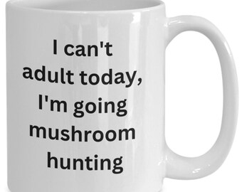 Mushroom mug, hunting gift, mushroom hunter, mushroom forager gift, mycology gift, fungi lover mug, outdoor enthusiast gift, nature lover