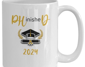 Taza de graduación de doctorado, Regalo de doctorado, Regalo de doctorado, Regalo de graduación, Regalo de estudiante de posgrado, Logro académico, Regalo académico