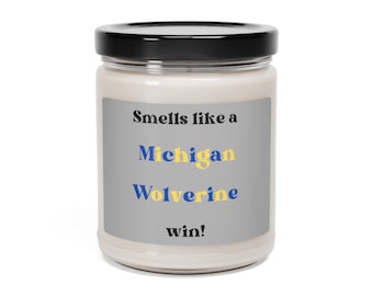 Candela Wolverine, regalo per i fan del Michigan, candela Wolverine, regalo per gli appassionati di sport, tazza di football universitario, tazza della squadra ncaa, regalo degli alumni del Michigan