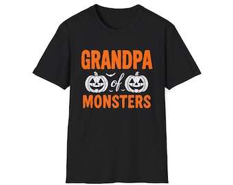 Camiseta de Halloween del abuelo de los monstruos, camiseta unisex espeluznante