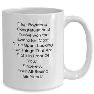Boyfriend gift, congrats boyfriend, gift for him, boyfriend gift, anniversary gift,  romantic gift,  dear boyfriend mug, best boyfriend gift