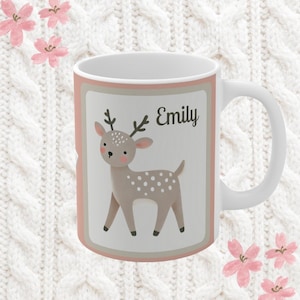 Pink Deer Christmas Mug: Festive Holiday Drinkware
