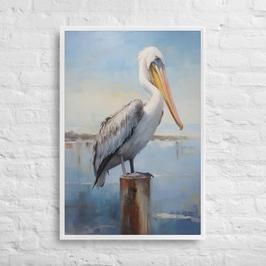 Bidtheewell Pelican Framed Wall Art Print Pelican Framed Large Gallery Art Nautical Art New House Gift Beach House Art Avian Art