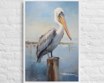 Bidtheewell Pelican Framed Wall Art Print Pelican Framed Large Gallery Art Nautical Art New House Gift Beach House Art Avian Art