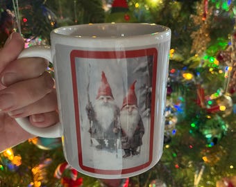 Adorable Gnome Christmas Mug 11oz, Gnome Place Like Home for the Holidays, Christmas Gift for Gnome Lover