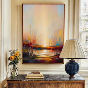 Bidtheewell Autumn Sunrise Digital Print Sunrise Wall Decor Printable Abstract Neutral Wall Decor Printable Art New Home Gift Art