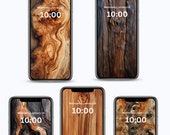 Manly Wood iPhone Wallpaper Bundle, Rugged Phone Backgrounds (Digital Download)