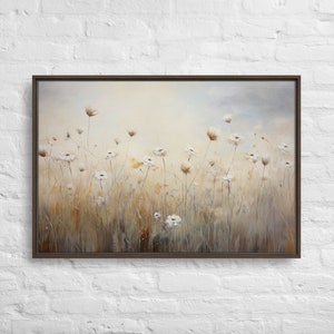 Bidtheewell Feld der Blumen Gerahmte Wandkunst Neutrale gerahmte Kunst Große Galeriekunst Fertig zum Aufhängen Bürokunst Neues Hausgeschenk Wildblumenkunst