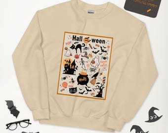 Retro Halloween Sweatshirt: Vintage Spooky Season Style, FREE SHIPPING and Family Friendly