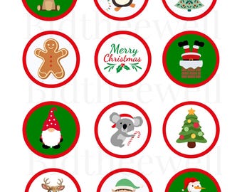 48 Stück Weihnachts-Cupcake-Deko – Topper & Wrapper Mit Schneemann, Weihnachtsmann & Mehr