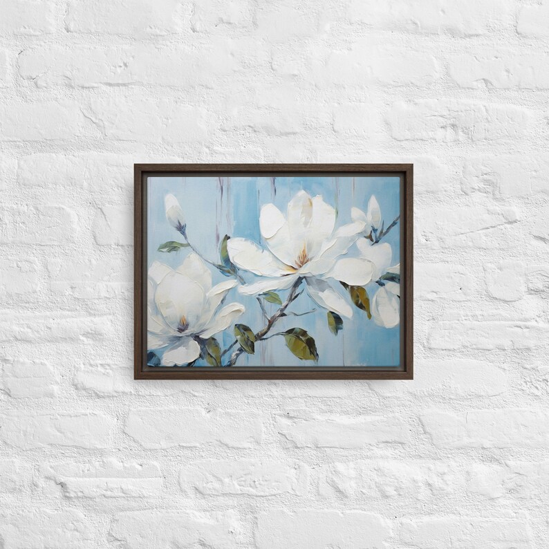 Bidtheewell Magnolia Framed Wall Art Magnolia Flower Framed Large Gallery Art Ready to Hang