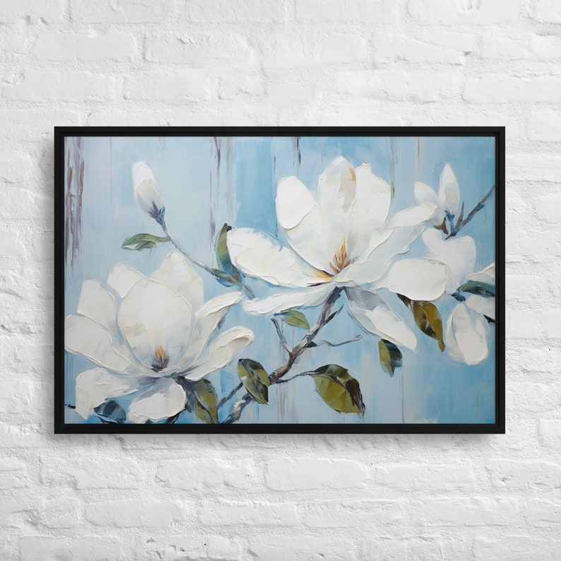 Bidtheewell Magnolia Framed Wall Art Magnolia Flower Framed Large
