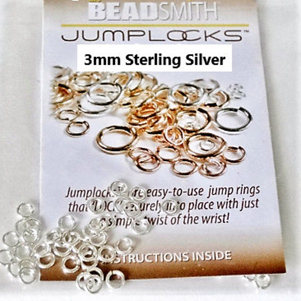 50 Pieces - 3mm Sterling Silver Jumplocks 20 Gauge (Jumprings)