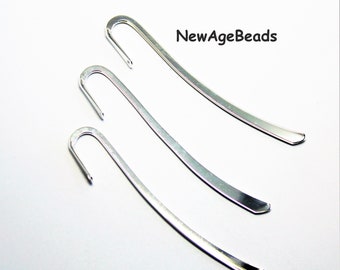 12/pkg - MINI Bookmarks Plain style 3-1/2 inches, Silver Plated