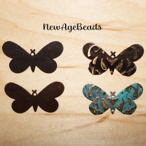 Vintaj Natural Brass Butterfly Blanks: Fairy Charms (2 Pieces)