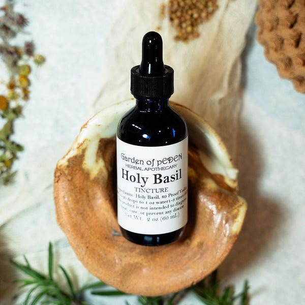 Organic Holy Basil Tincture: Herbal Supplement