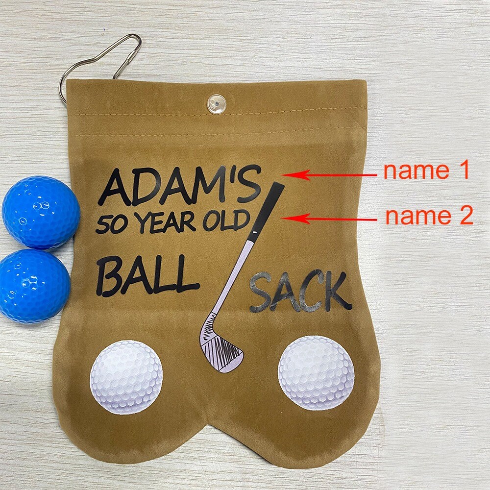 Personalized Name Golf Ball Sacks, Custom Portable Flannelette Golf Ball  Bag, Sports Accessory, Funny Golf Gift for Men/Father/Husband, Golf Lovers