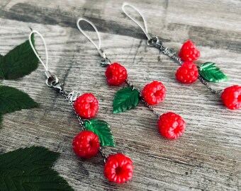 Raspberry keychain phone charm
