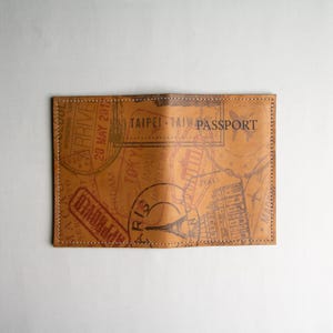 Porta-passaporte de couro - Capa para passaporte - Carteira de viagem - Estojo para passaporte - Acessórios de viagem - Carteira de couro feita à mão