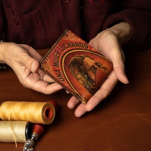 Portefeuille en cuir - Cadeau pour lui - Design révolutionnaire - Portefeuille de voyage élégant - Accessoires en cuir personnalisés - Fait main