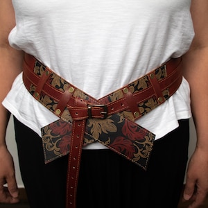 Leather Corset Belt - Adjustable Feature - Victorian Themed - Special Design - Cross Front Waist Belt