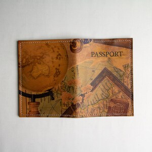Funda de cuero para pasaporte - Funda para pasaporte - Billetera de viaje - Estuche para pasaporte - Accesorios de viaje - Billetera de cuero hecha a mano