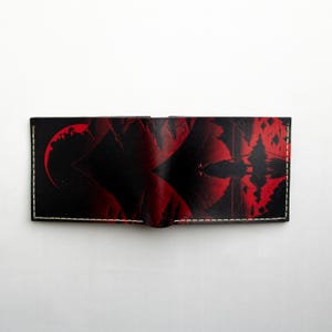 Brieftasche für Männer - Handgefertigte Leder Geldbörse - Samurai Mond Design - Einzigartiges Geschenk für Ihn - Personalisierte Lederaccessoires - Geschenk für Männer