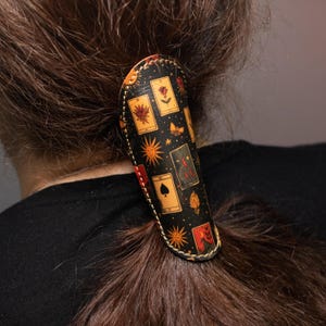 Haarspange für Frauen - Tarotkarten thematisiert - Pferdeschwanzhalter Haarschmuck