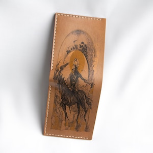 Handgefertigte Leder Geldbörse - Eternal Rider Design - Einzigartiges Geschenk für Ihn - Elegante Reise Geldbörse - Personalisierte Leder Accessoires