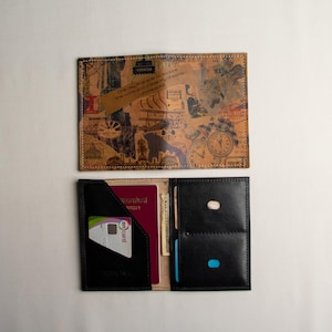 Étui pour passeport en cuir - Étui pour passeport - Portefeuille de voyage - Étui pour passeport - Accessoires de voyage - Portefeuille en cuir fait main
