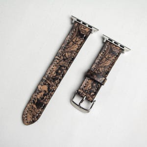 Gothic Tattoo Inspired Leather Apple Watch Band - Unique Unisex Design - Choose Your Size