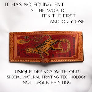 Personalisierte Leder Geldbörse - Tiger Design - Besonderes Geschenk für Ihn - Elegante Reise Geldbörse - Handgefertigte Leder Accessoires