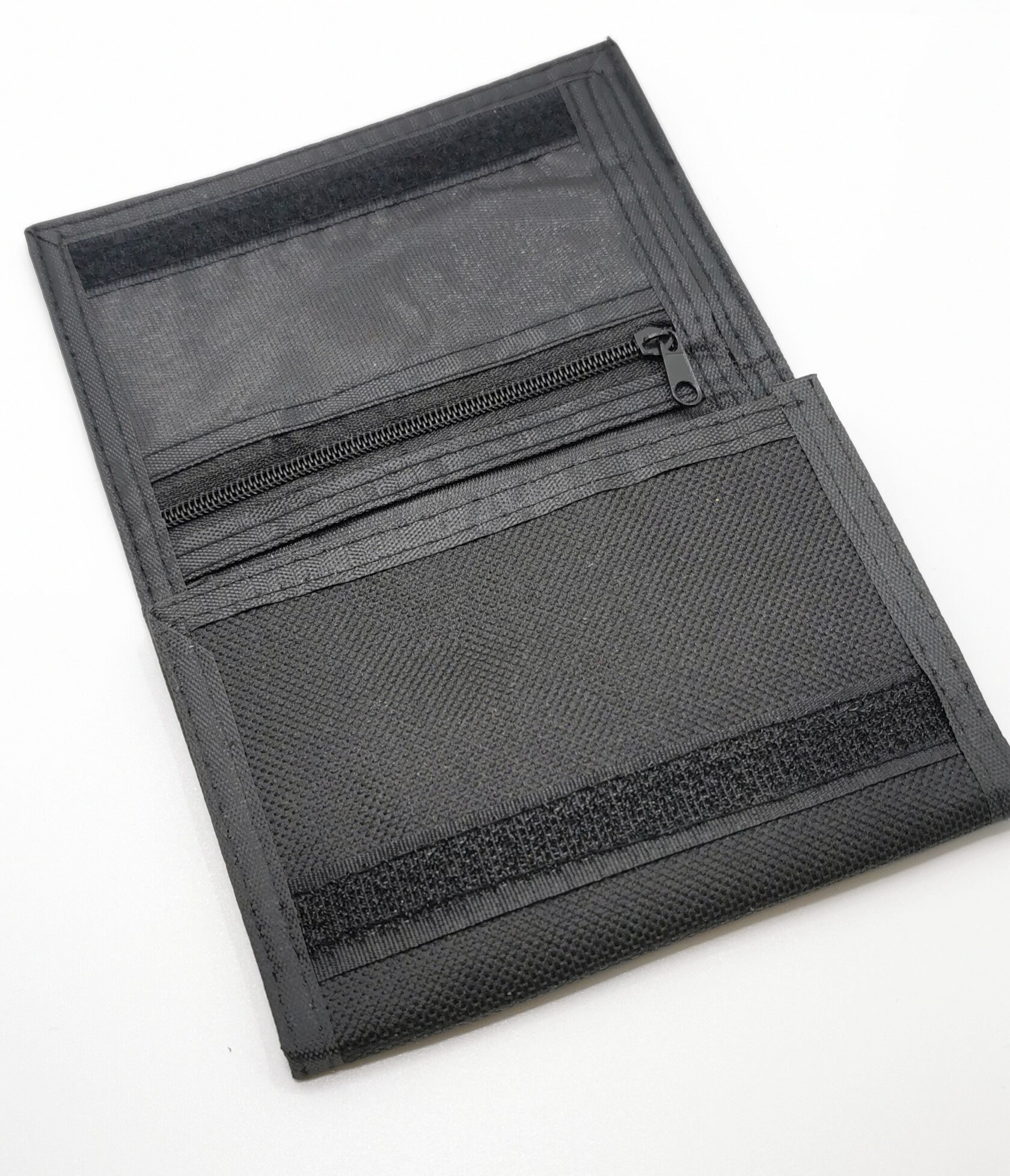 【COVERNAT】 Canvas Card Holder - BLACK Black Canvas Wallet Debit Card Holder Secure Zip Coin Pocket