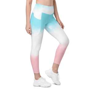 Sustainable Eco Friendly High Waisted Leggings With Pockets For Women Cool Leggings Yoga Wear Unique Leggings Pilates Work Out Fitness Gift