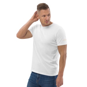 100% Organic Cotton T-shirt For Men GOTS Certified Eco-Friendly Oeko-Tex Certified White Undershirt Sustainable Clothing Plain White Tee