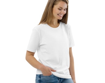 Eco-Friendly 100% Organic Cotton Women's T-Shirt Natural White Tee Plain Sustainable Shirt Undershirt Gift for Her