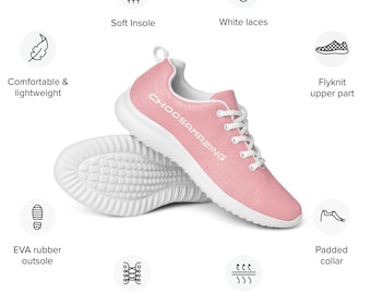 Scarpe da corsa leggere ed eleganti rosa da donna: comode scarpe da tennis, calzature sportive per sport, passeggiate, palestra e fitness