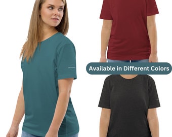 100% Organic Cotton Tee: Sustainable Women's Plain T-Shirt, Oeko-Tex Certified Natural Eco-Friendly Fashion Gift Eco-Conscious Healthy Shirt