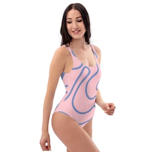 Traje de baño de una pieza para mujer, elegante, de una pieza, regalo elegante, regalo para ella, traje de baño rosa.