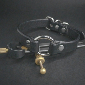 Hand made leather choker necklace with o-ring